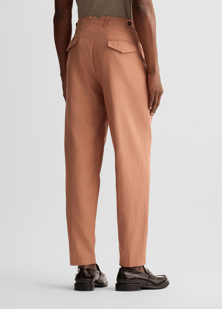 Linen-blend jacquard trousers peach Liu Jo - large image number 1 Linen-blend jacquard trousers peach Liu Jo - large image number 1