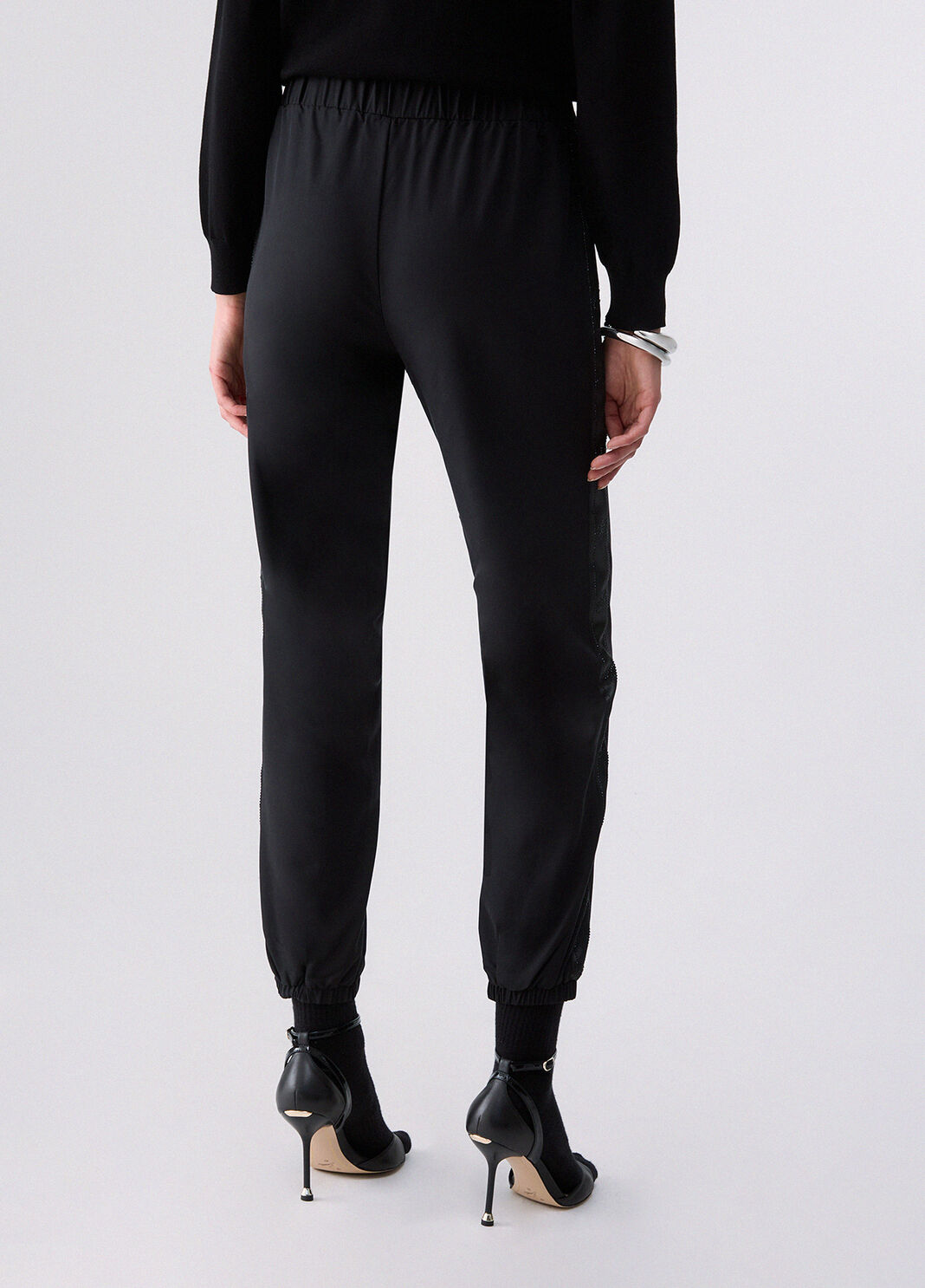 Jogging pants with logo tape black Liu Jo - large image number 1