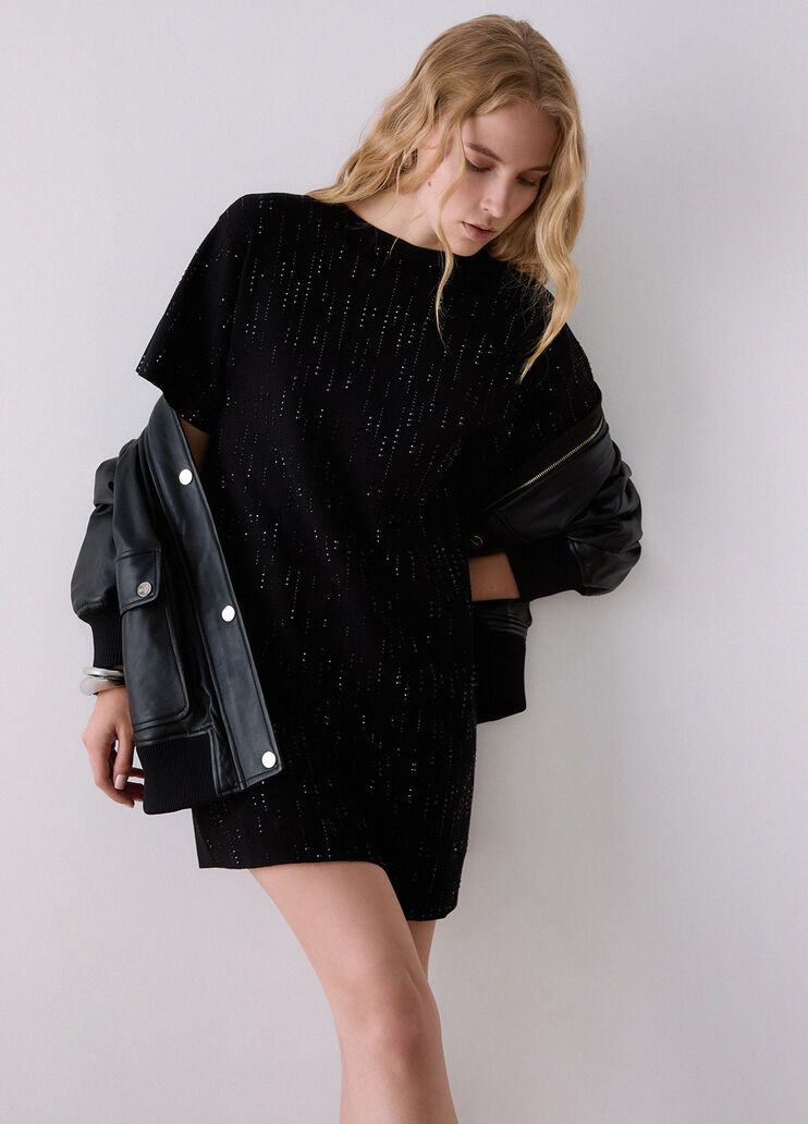 Vestido de punto con strass negro/strass Liu Jo - medium