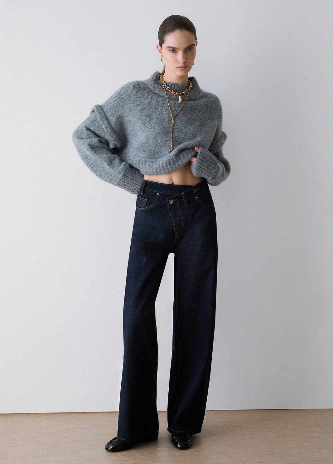 Gerade Jeans mit asymmetrischem Bund Normale Waschung Liu Jo - large image number 3