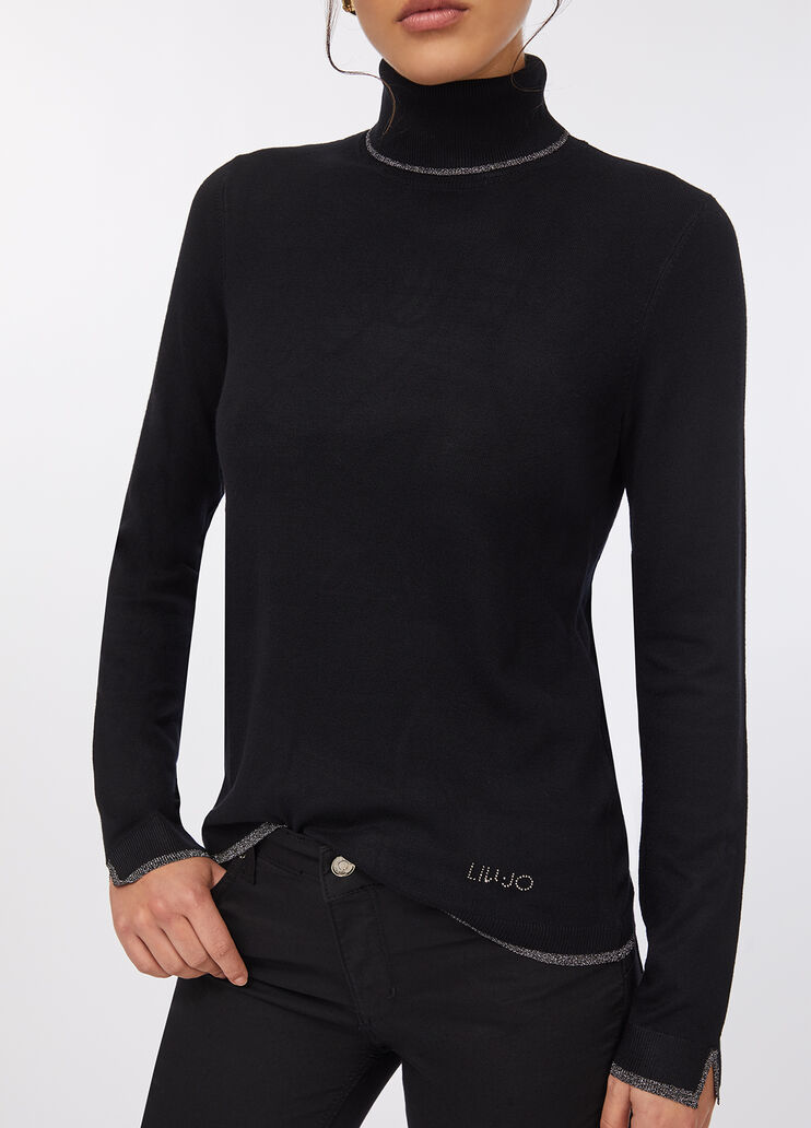 Dolcevita con dettagli in lurex® nero Liu Jo - large image number 4