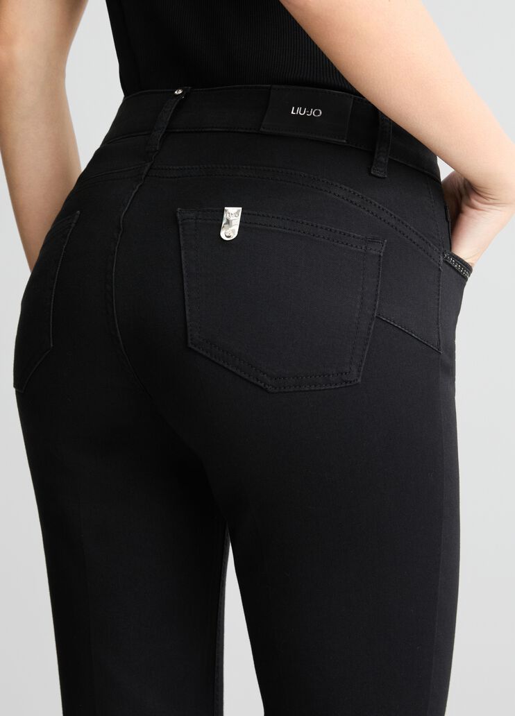 Black bootcut jeans with rhinestones black denim Liu Jo - large image number 4 Black bootcut jeans with rhinestones black denim Liu Jo - large image number 4