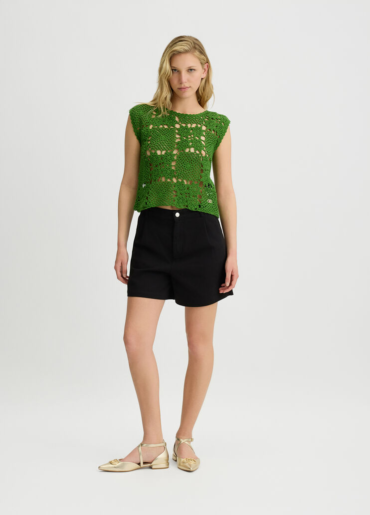 Cotton crochet top green Liu Jo - large image number 3 Cotton crochet top green Liu Jo - large image number 3