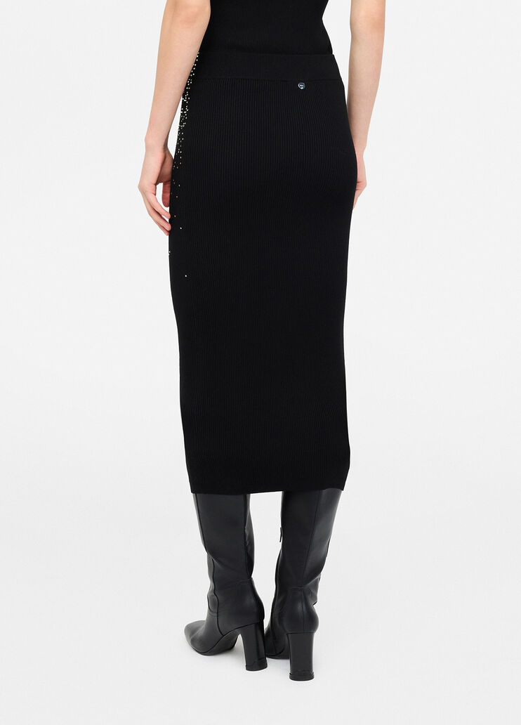Knit midiskirt with studs black Liu Jo - large image number 1