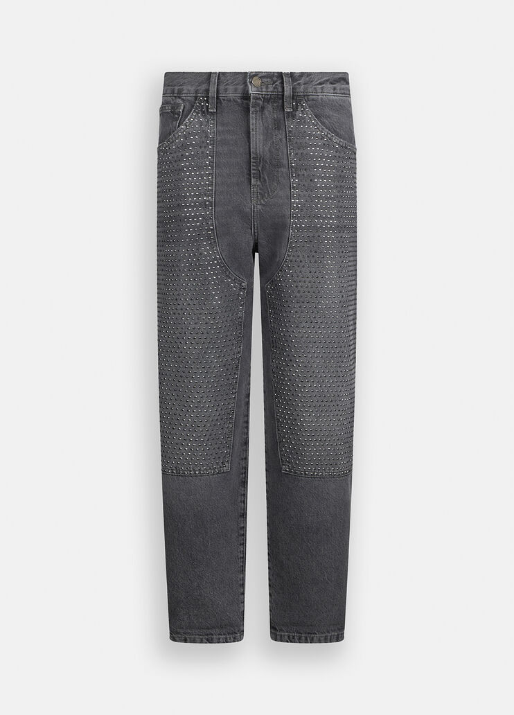 Straight jeans with rhinestone grey denim Liu Jo - large image number 6 Straight jeans with rhinestone grey denim Liu Jo - large image number 6