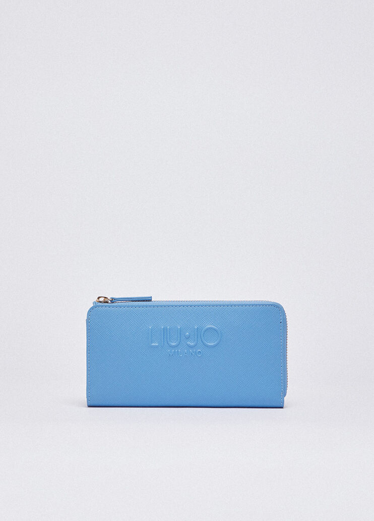 Large purse with zip light blue Liu Jo - medium