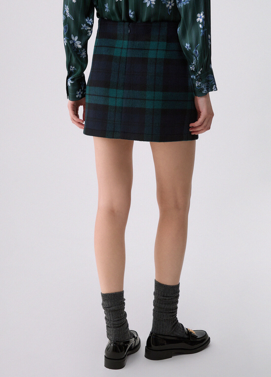 Tartan Wool Miniskirt blue tartan Liu Jo - large image number 1