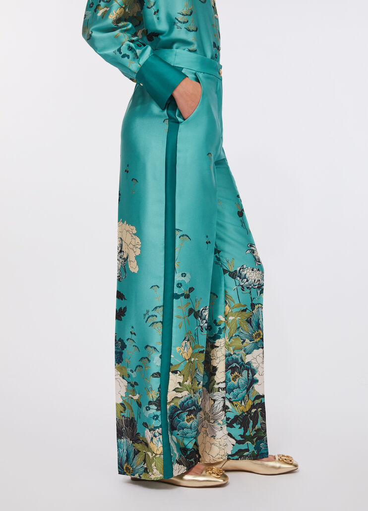 Printed twill trousers light blue Liu Jo - medium