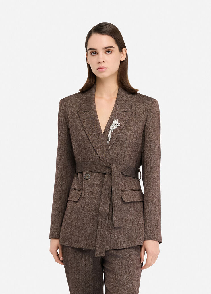 Double-breasted jacket with belt dark brown Liu Jo - medium Double-breasted jacket with belt dark brown Liu Jo - medium