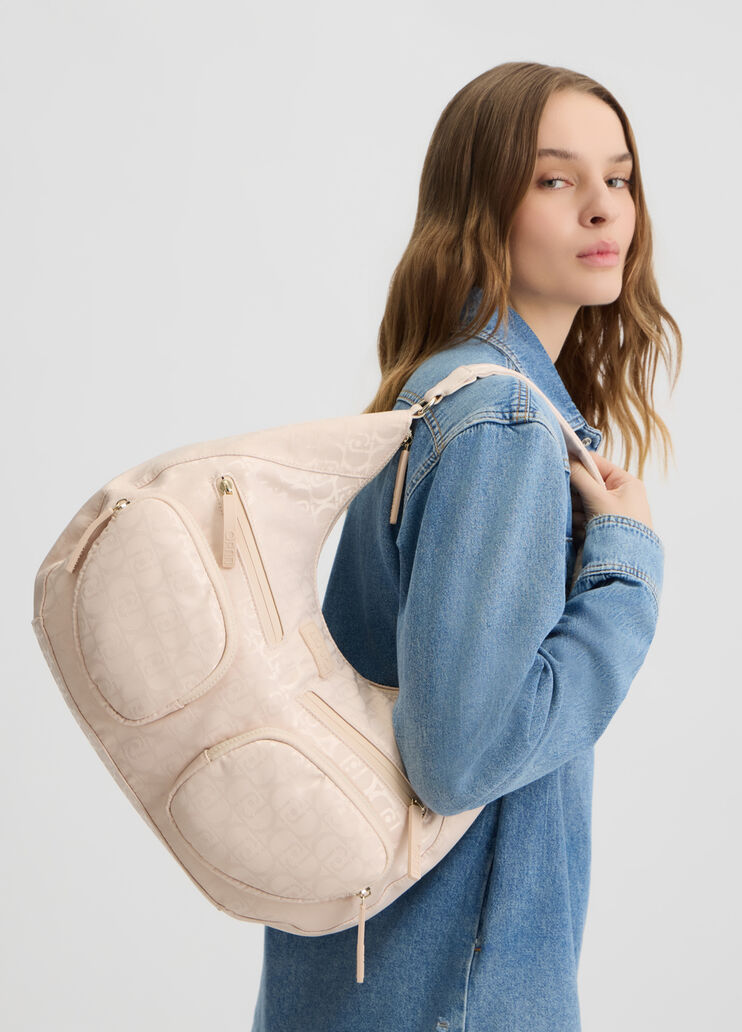 Nylon bag with pockets light gold colour Liu Jo - medium Nylon bag with pockets light gold colour Liu Jo - medium