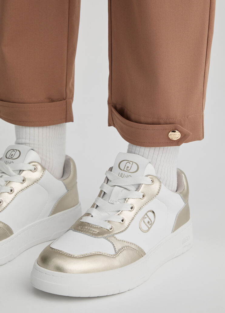 Cropped beige trousers brown Liu Jo - large image number 4 Cropped beige trousers brown Liu Jo - large image number 4