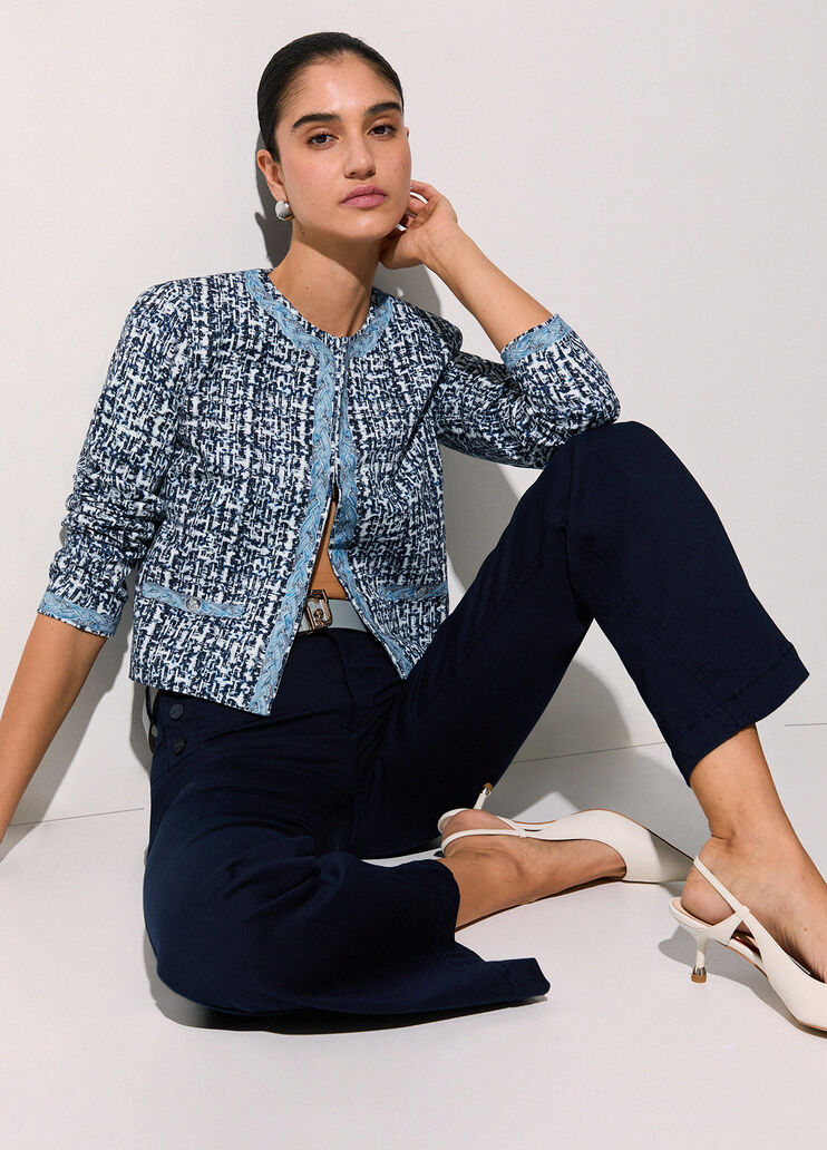 Schlaghose mit Logokn&ouml;pfen Dunkelblau Liu Jo - medium