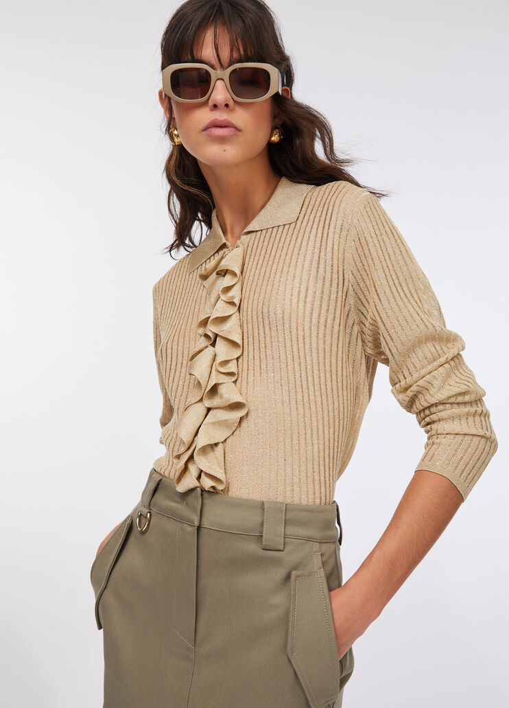 Lurex® knit shirt gold Liu Jo - large image number 3
