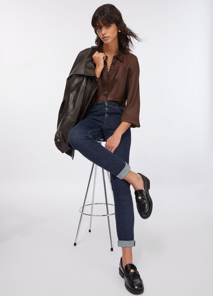 Jean skinny avec revers Denim bleu foncé Liu Jo - medium