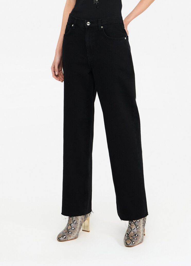 Low-rise wide-leg jeans black denim Liu Jo - medium Low-rise wide-leg jeans black denim Liu Jo - medium