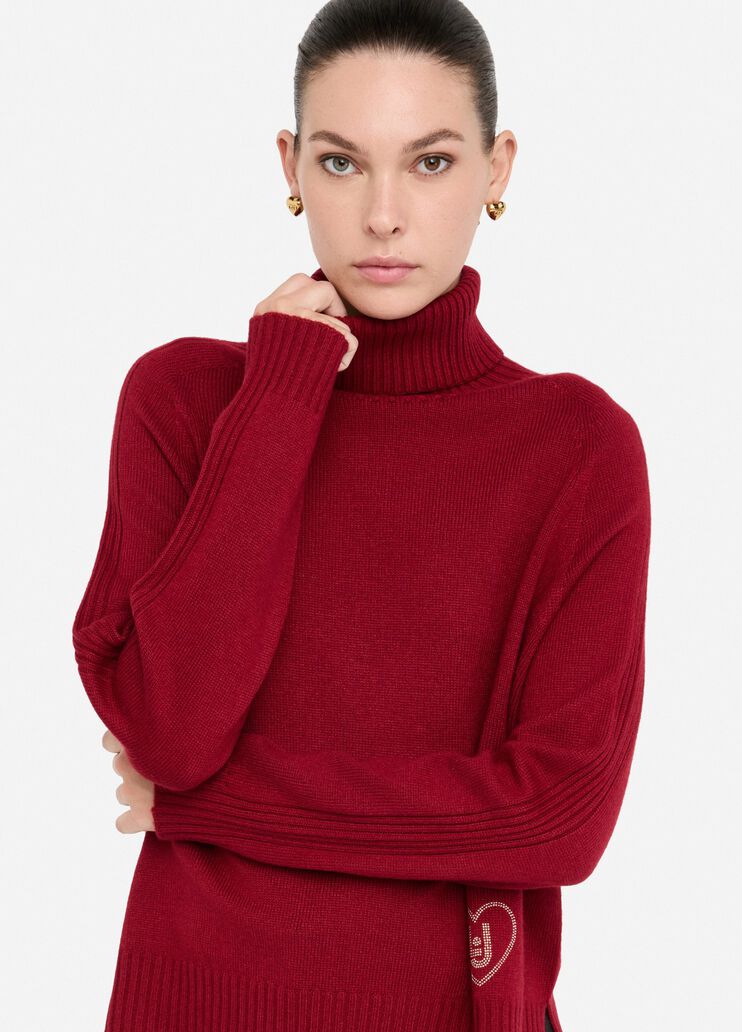 Wool and cashmere turtleneck red Liu Jo - large image number 2 Wool and cashmere turtleneck red Liu Jo - large image number 2