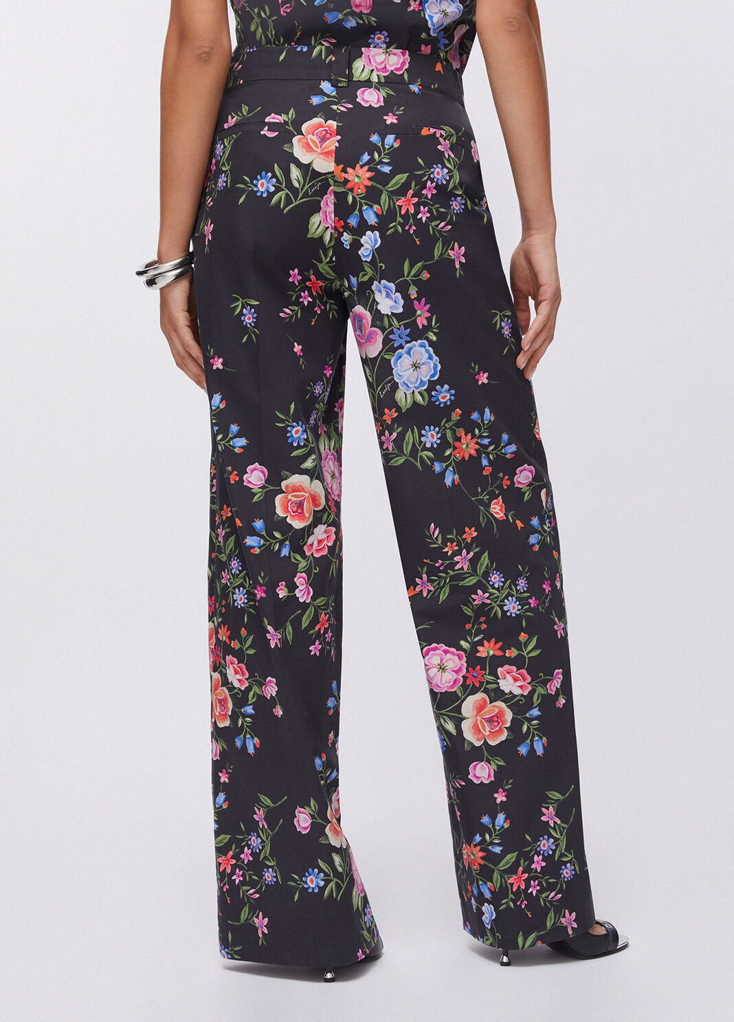 Straight-leg floral trousers floral black Liu Jo - large image number 1