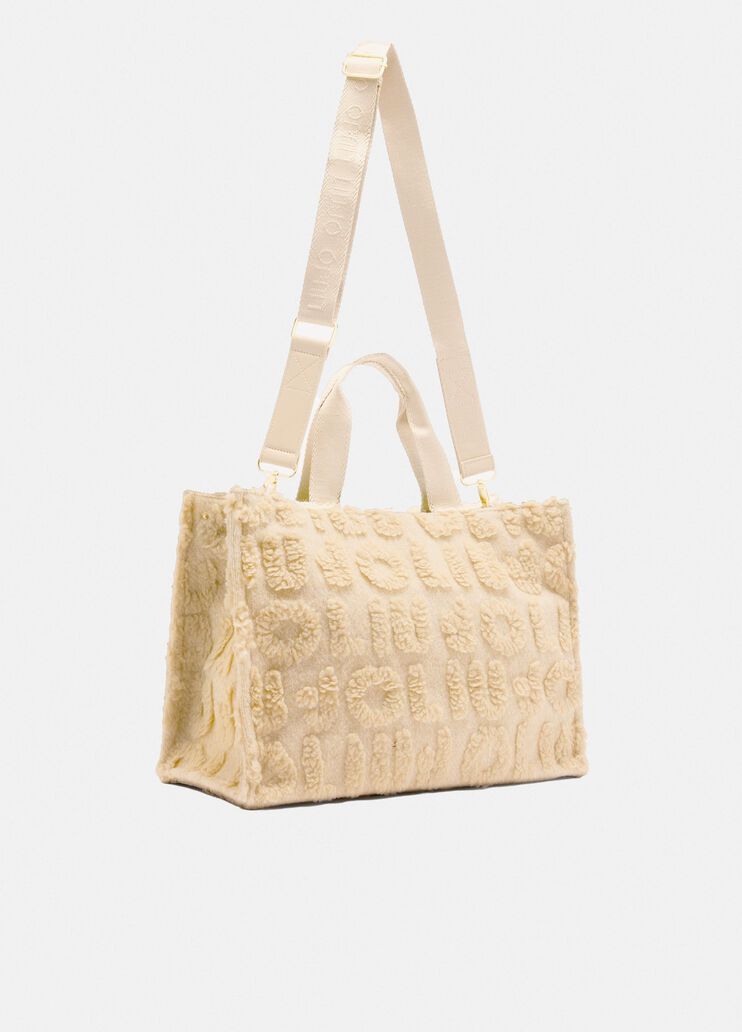 Shopper grand format en laine m&eacute;lang&eacute;e avoine Liu Jo - medium