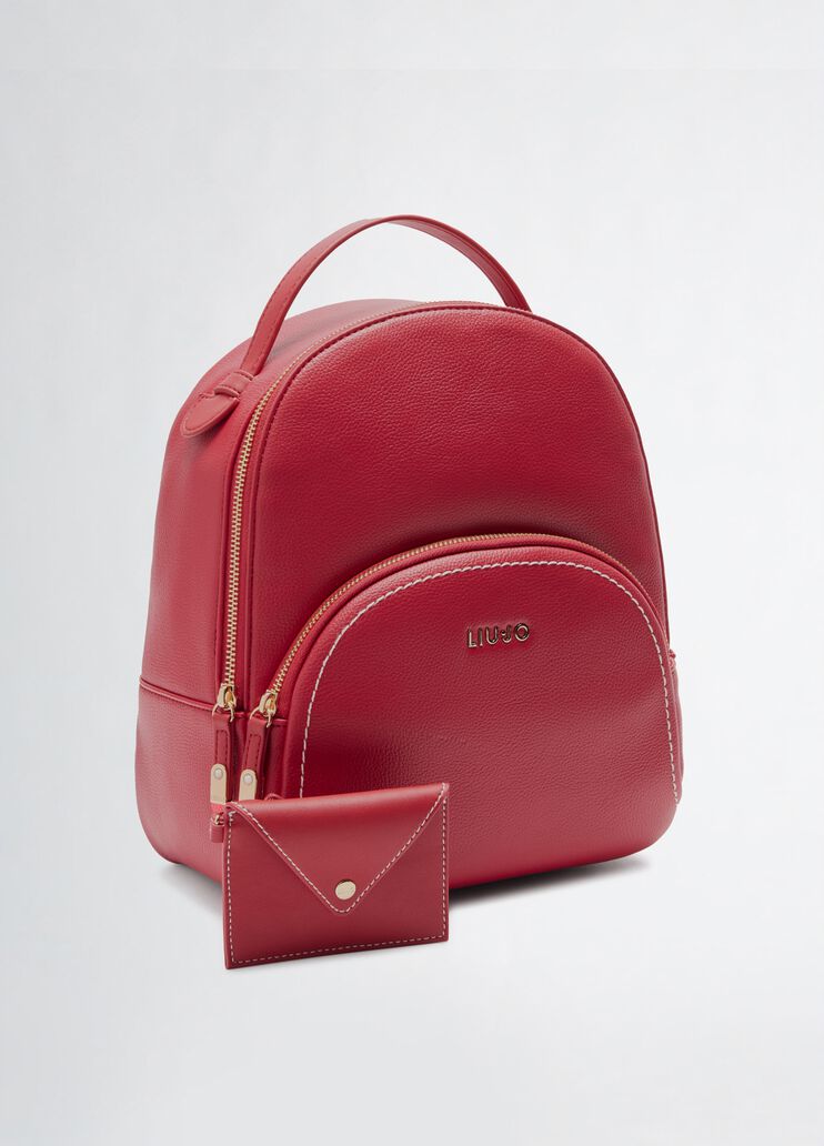 Tumbled backpack with clutch bag red Liu Jo - large image number 2 Tumbled backpack with clutch bag red Liu Jo - large image number 2