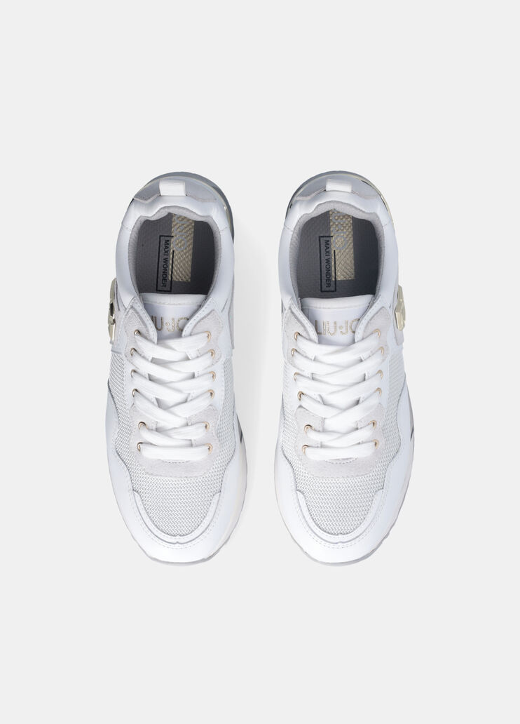 Leather and mesh sneakers white Liu Jo - large image number 3 Leather and mesh sneakers white Liu Jo - large image number 3