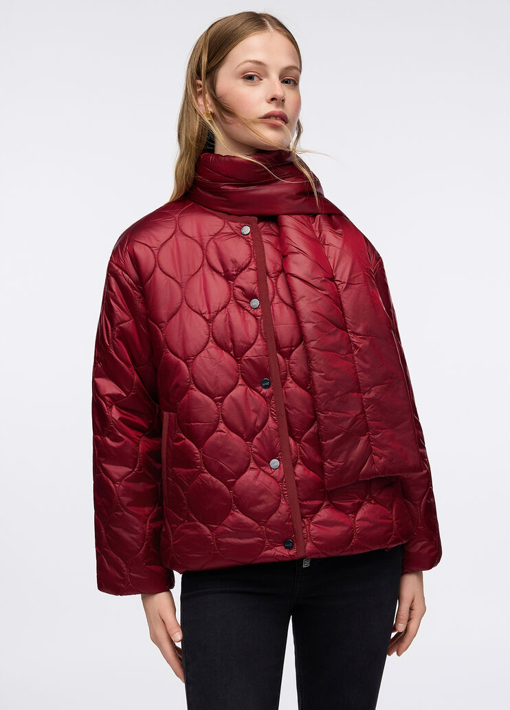 Giacca matelassé con sciarpa rosso cangiante Liu Jo - medium