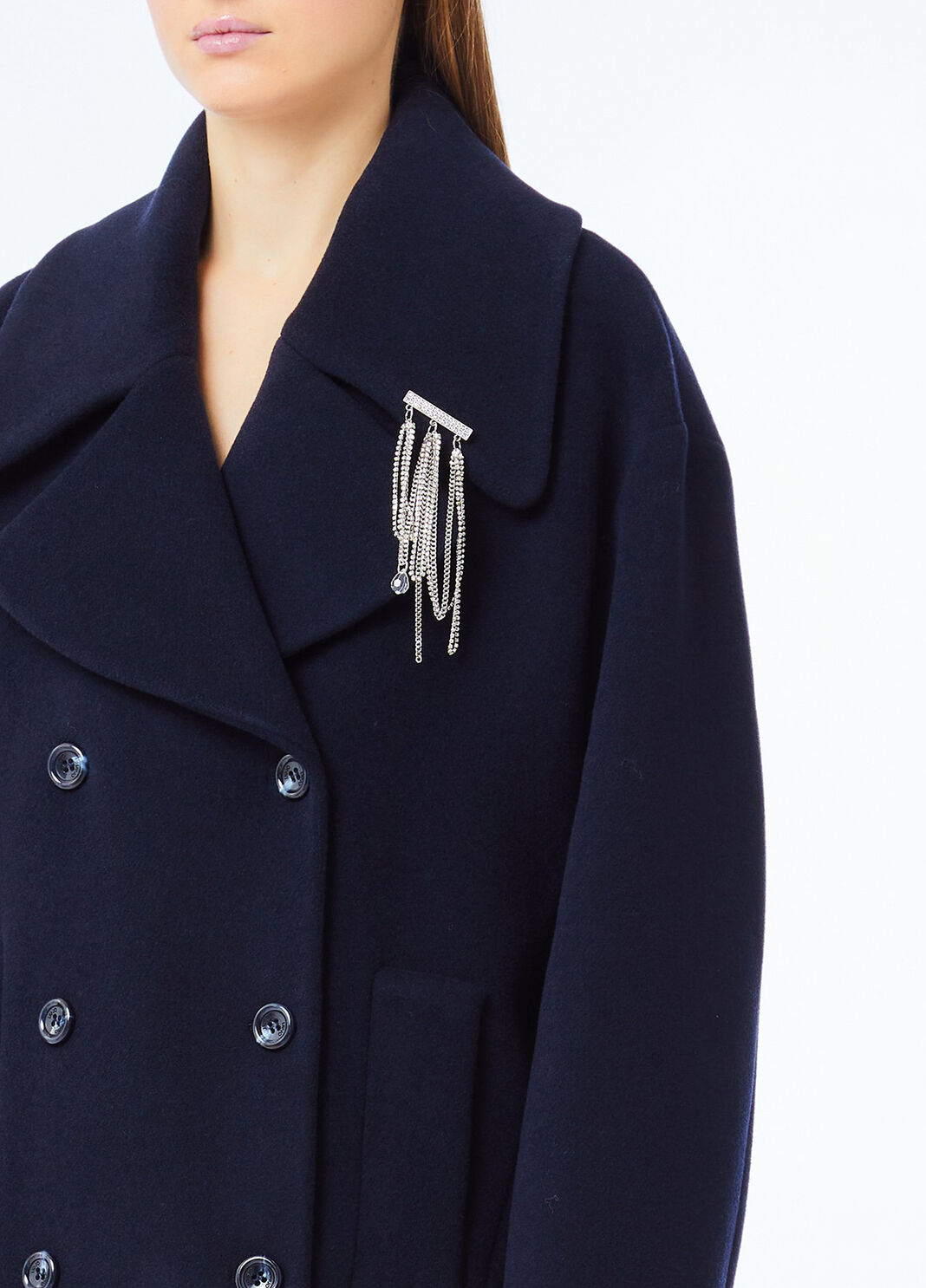 Peacoat Liu Jo Better in lana blu marino Liu Jo - large image number 2