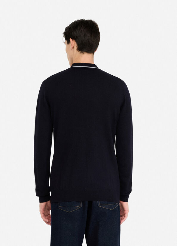 100% wool grandad jumper dark blue Liu Jo - large image number 1