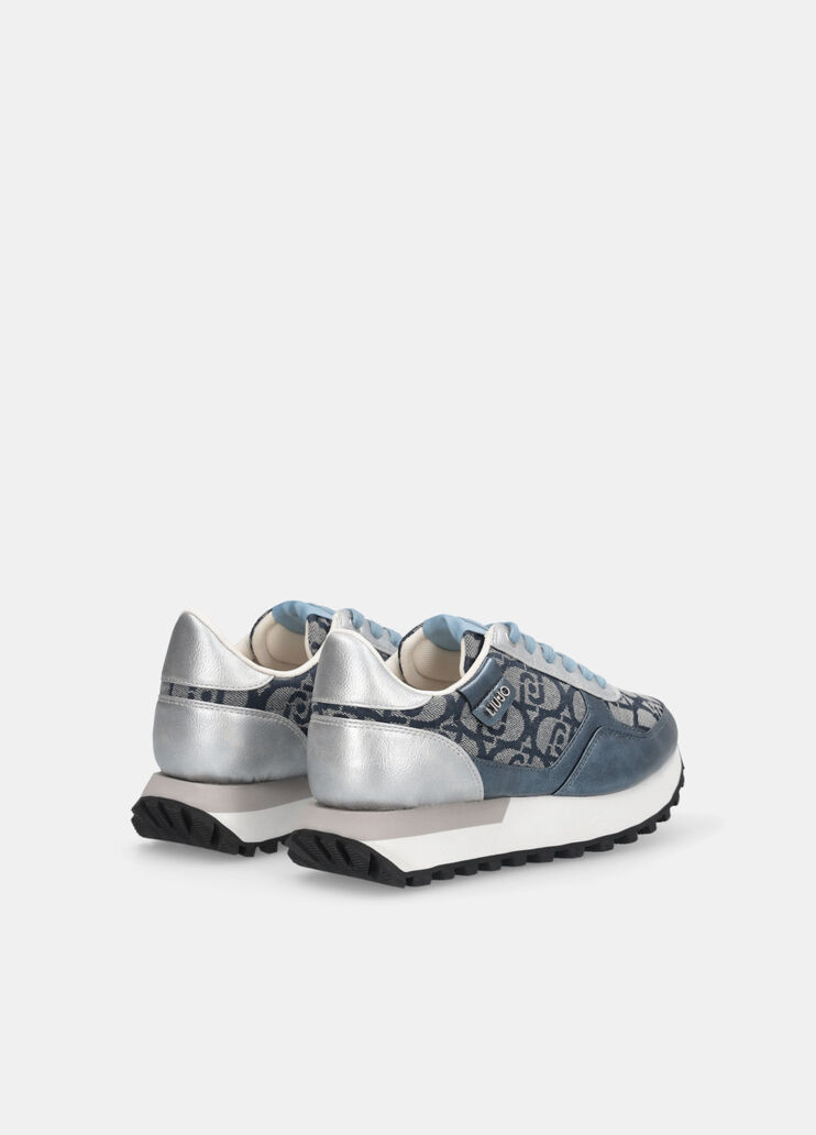 Sneakers with jacquard monogram blue Liu Jo - large image number 3