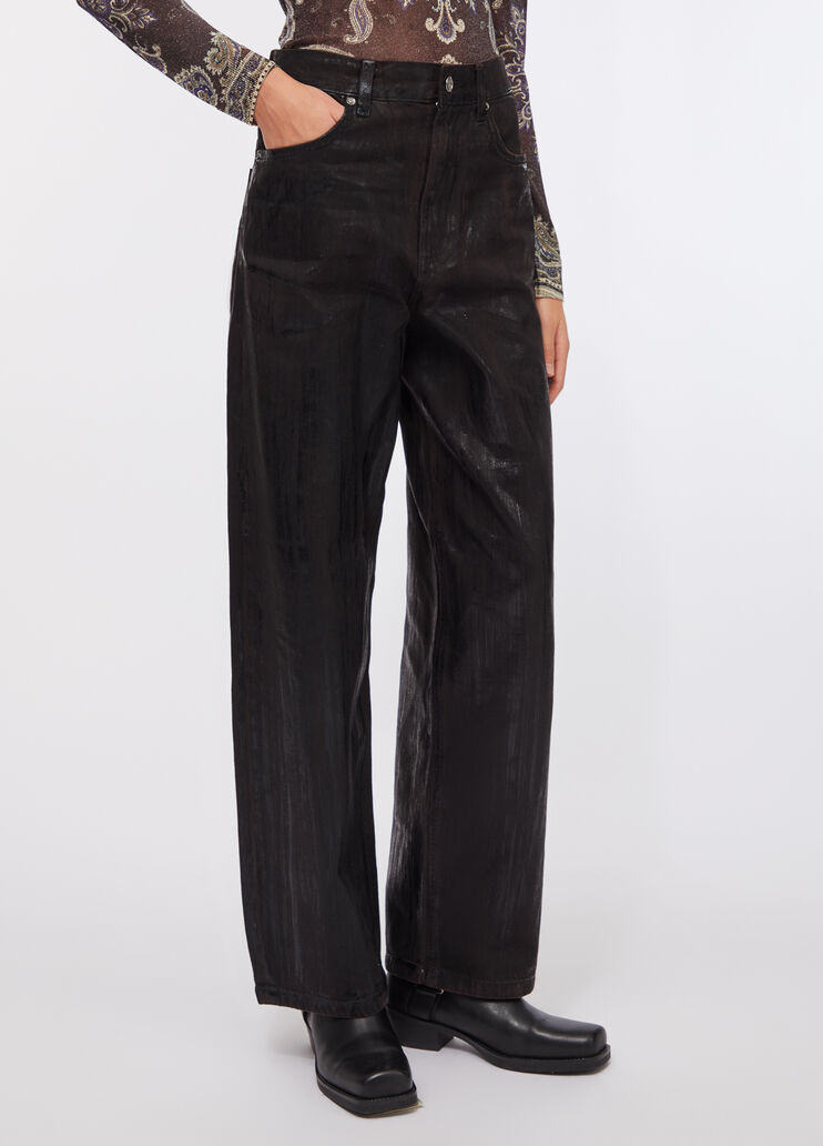 Flared jeans with coated detailing brown denim Liu Jo - large image number 0