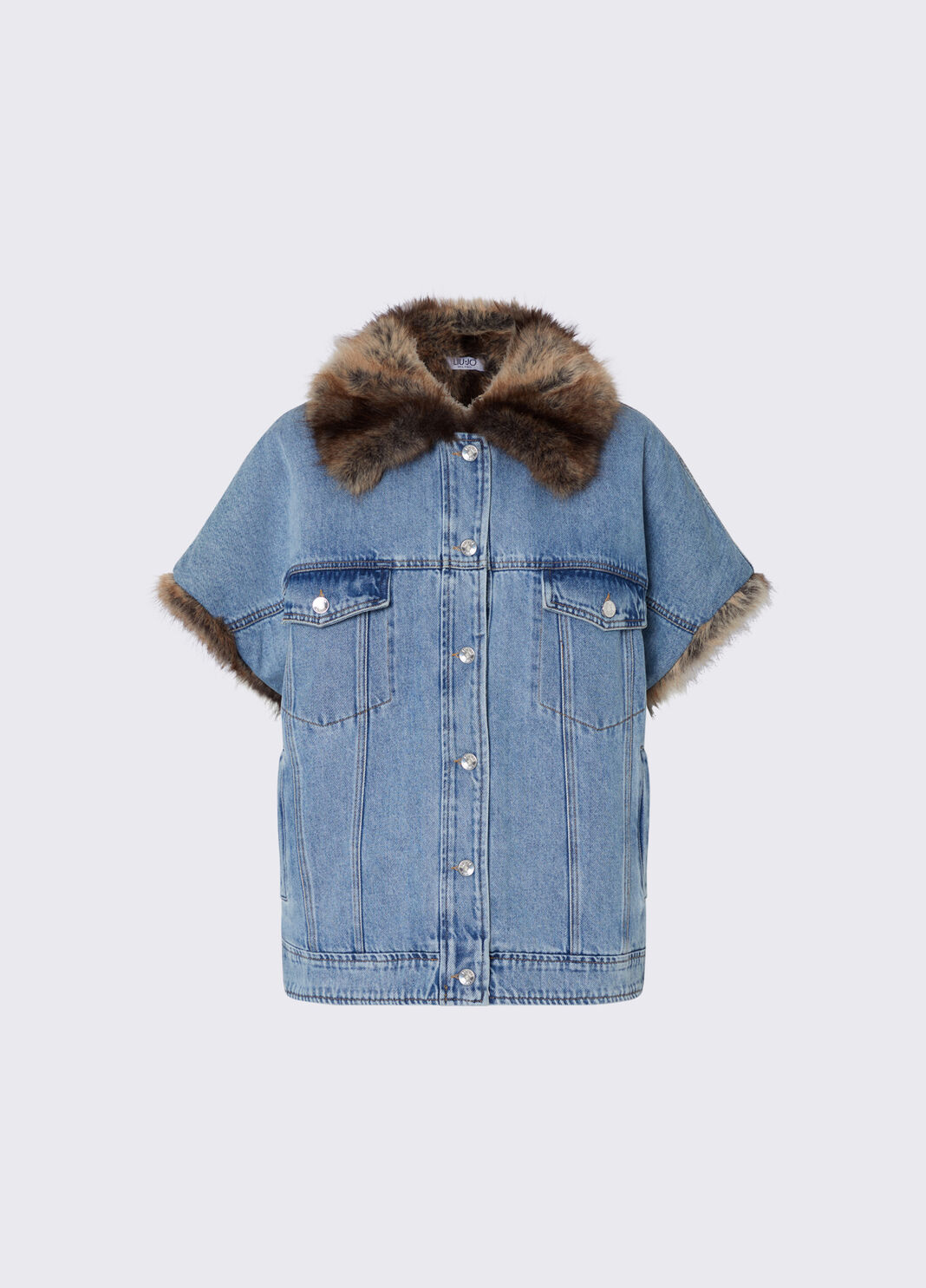 Denim-Weste mit Teddy-Details denimblau Liu Jo - large image number 6