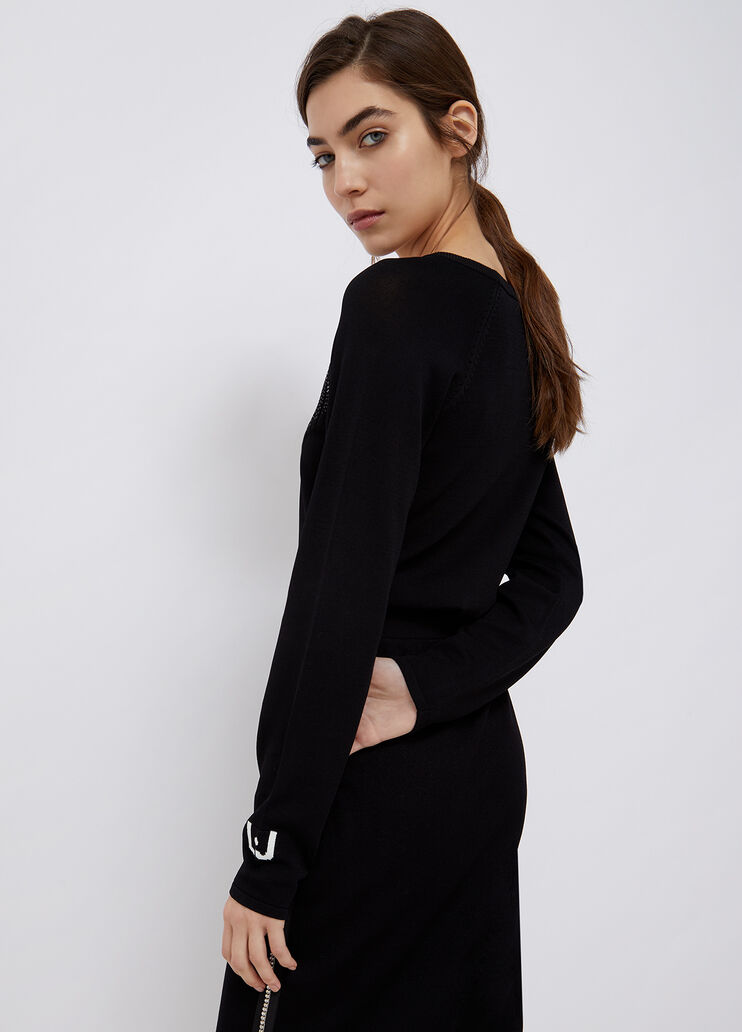 Sweater with micro studs black Liu Jo - large image number 1