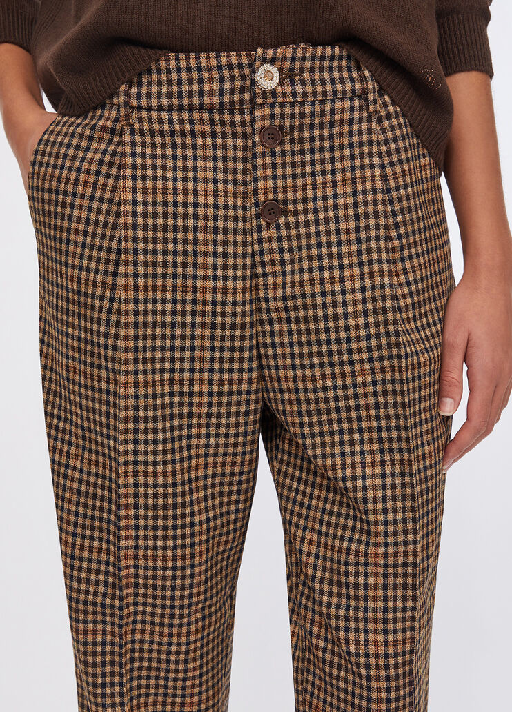 Chequered trousers with darts beige Liu Jo - large image number 2 Chequered trousers with darts beige Liu Jo - large image number 2