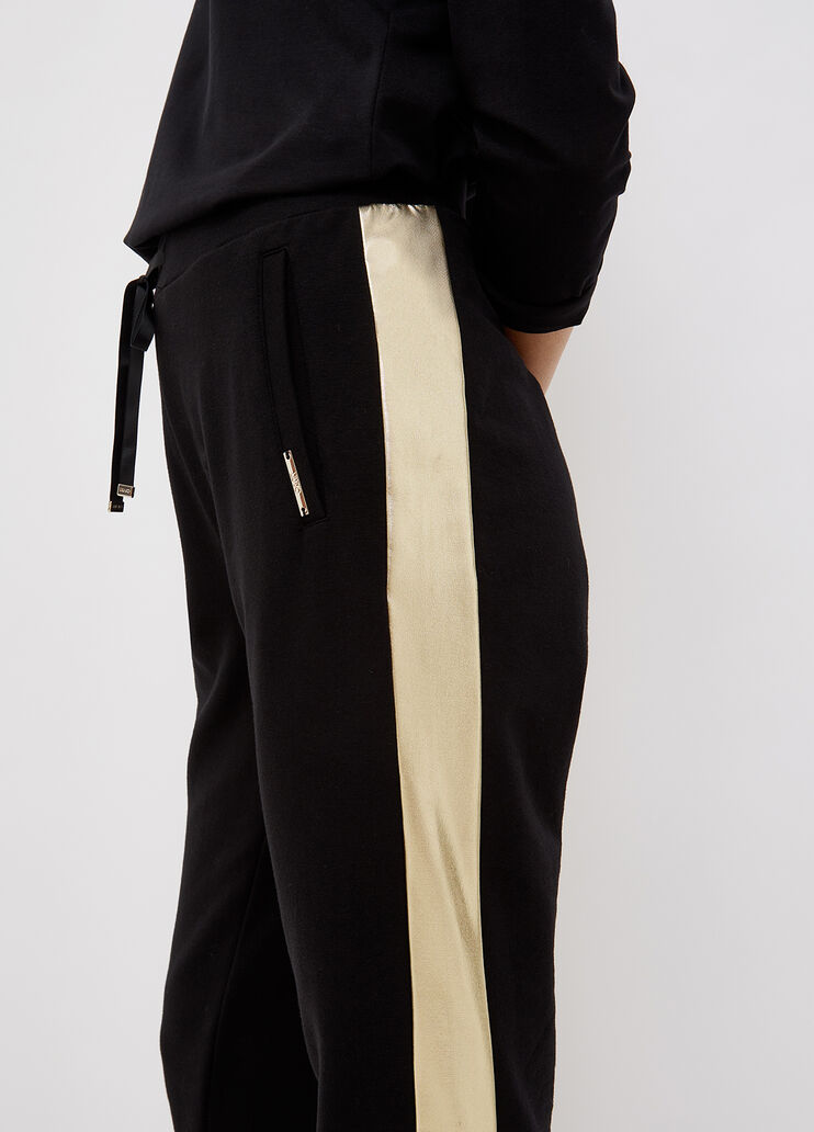 Pantalone con banda laminata nero Liu Jo - large image number 2