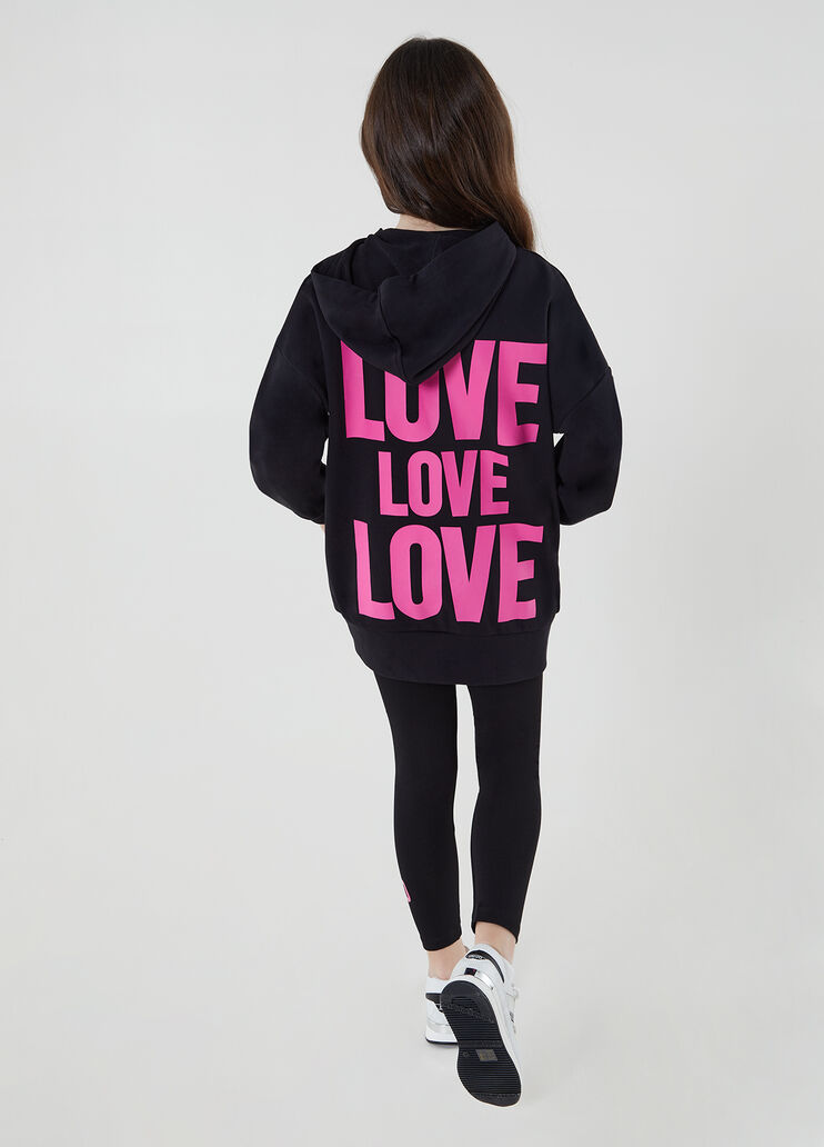 Maxi sweat avec imprimé dans le dos noir et rose Liu Jo - large image number 2