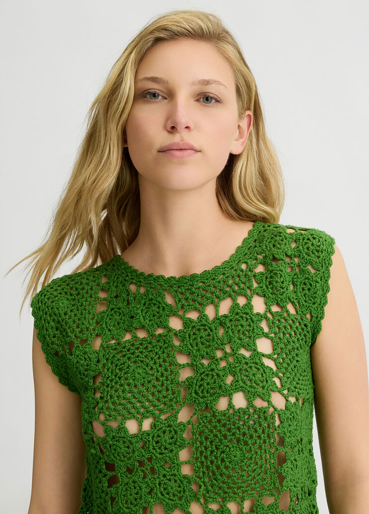 Cotton crochet top green Liu Jo - large image number 2 Cotton crochet top green Liu Jo - large image number 2