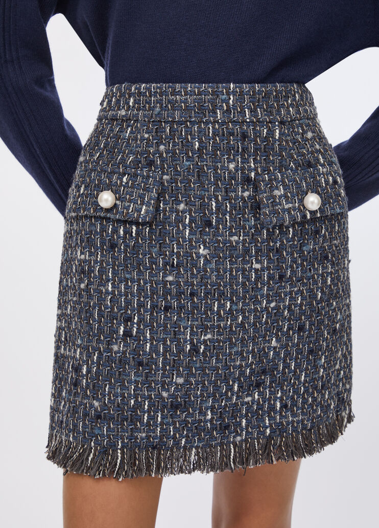 Bouclé miniskirt blue Liu Jo - large image number 2 Bouclé miniskirt blue Liu Jo - large image number 2