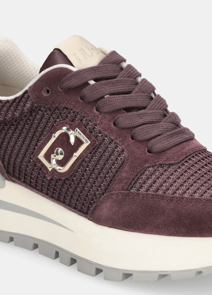 Suede and mesh sneakers bordeaux Liu Jo - large image number 6