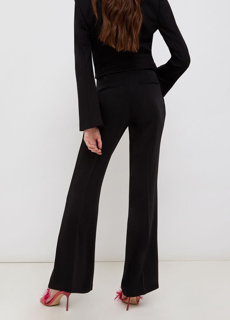 Straight trousers with slits black Liu Jo - large image number 1 Straight trousers with slits black Liu Jo - large image number 1