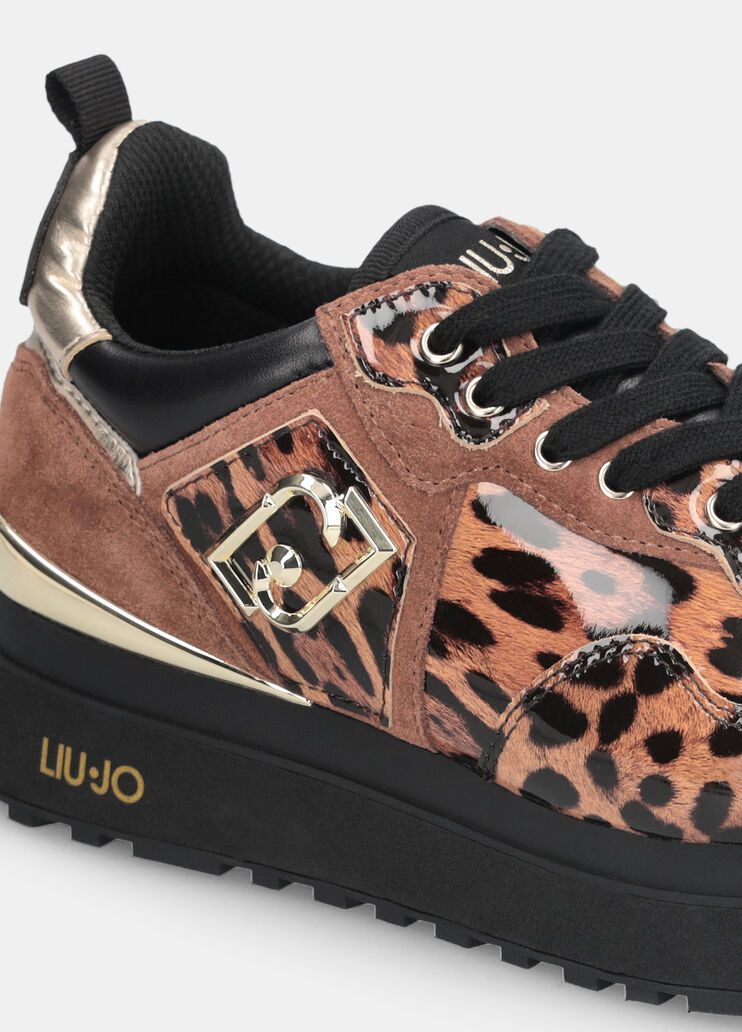 Animal-print patent leather platform sneakers leopard print Liu Jo - large image number 6 Animal-print patent leather platform sneakers leopard print Liu Jo - large image number 6