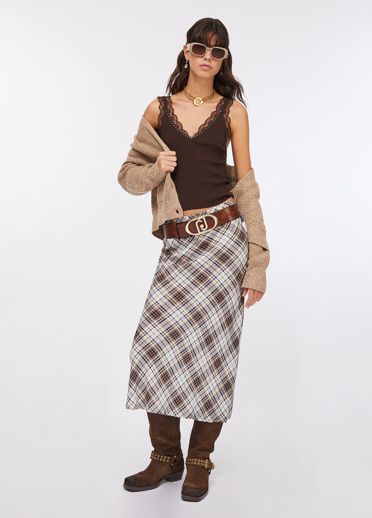 Top with lace details dark brown Liu Jo - large image number 5