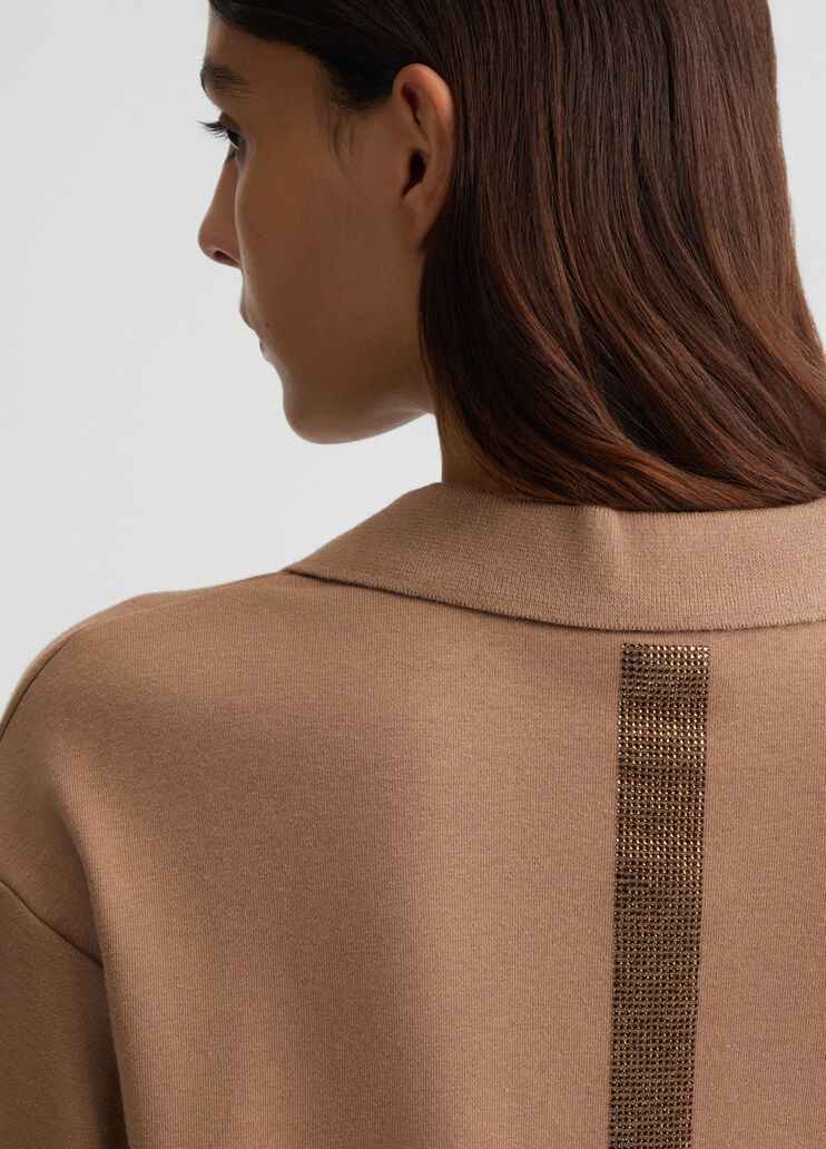 Brown sweatshirt with rhinestones biscuit Liu Jo - medium Brown sweatshirt with rhinestones biscuit Liu Jo - medium