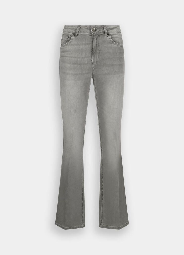 Jean évasé à taille haute denim gris Liu Jo - large image number 6