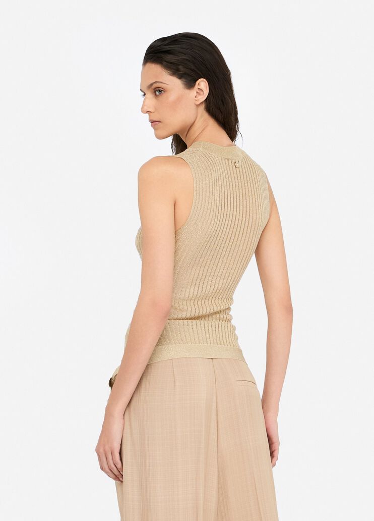 Lurex® knit top gold Liu Jo - large image number 1 Lurex® knit top gold Liu Jo - large image number 1