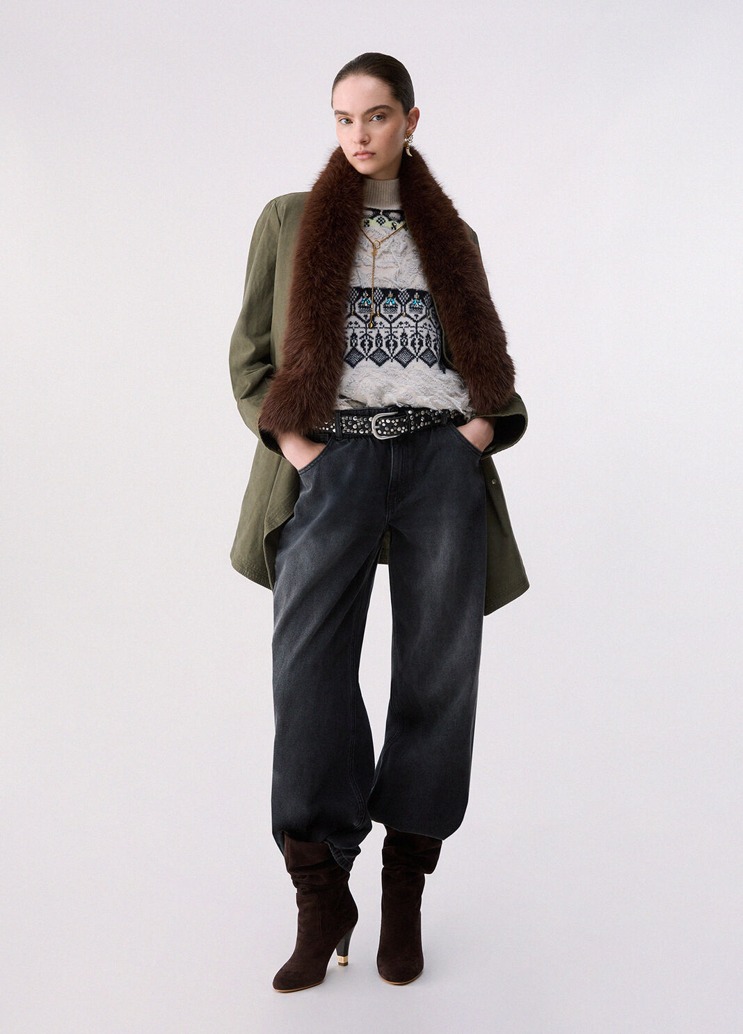Parka with removable faux fur green Liu Jo - large image number 5