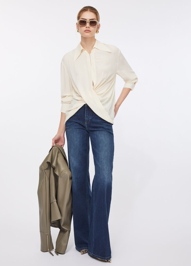 Bluse aus Crêpe de Chine Creme Liu Jo - large image number 5