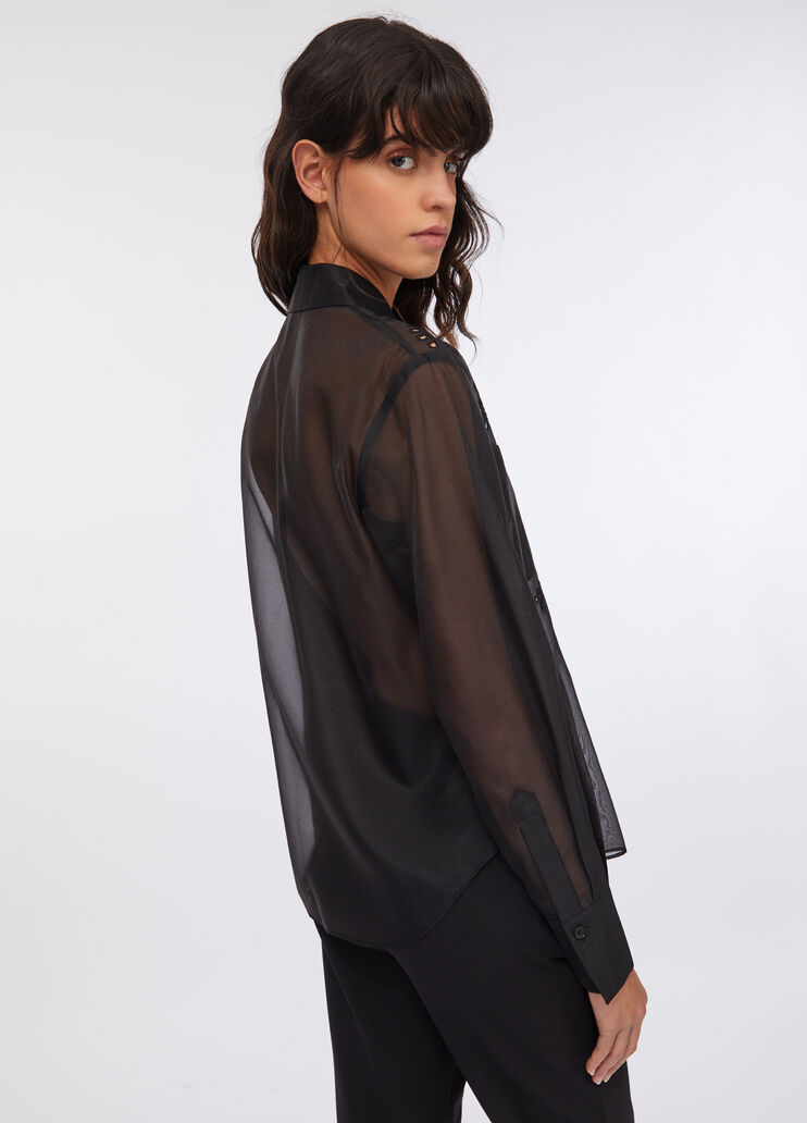 Рубашка из органзы с вышивкой чёрный Liu Jo - large image number 1 Рубашка из органзы с вышивкой чёрный Liu Jo - large image number 1