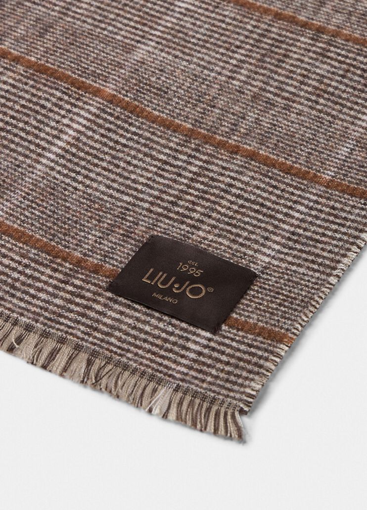 Glen plaid wool stole beige Liu Jo - large image number 3