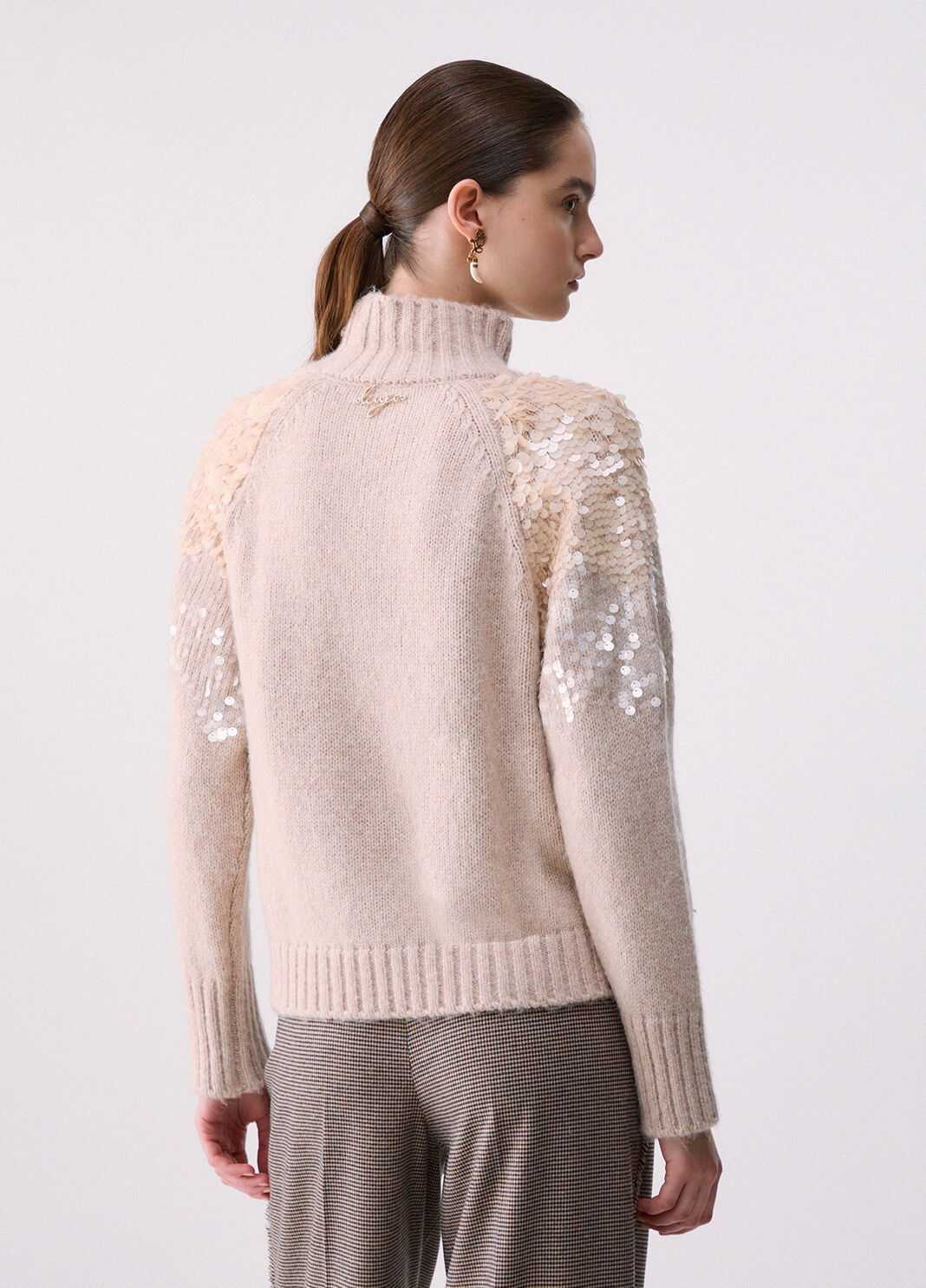 Maille en laine avec paillettes blanc Liu Jo - large image number 1