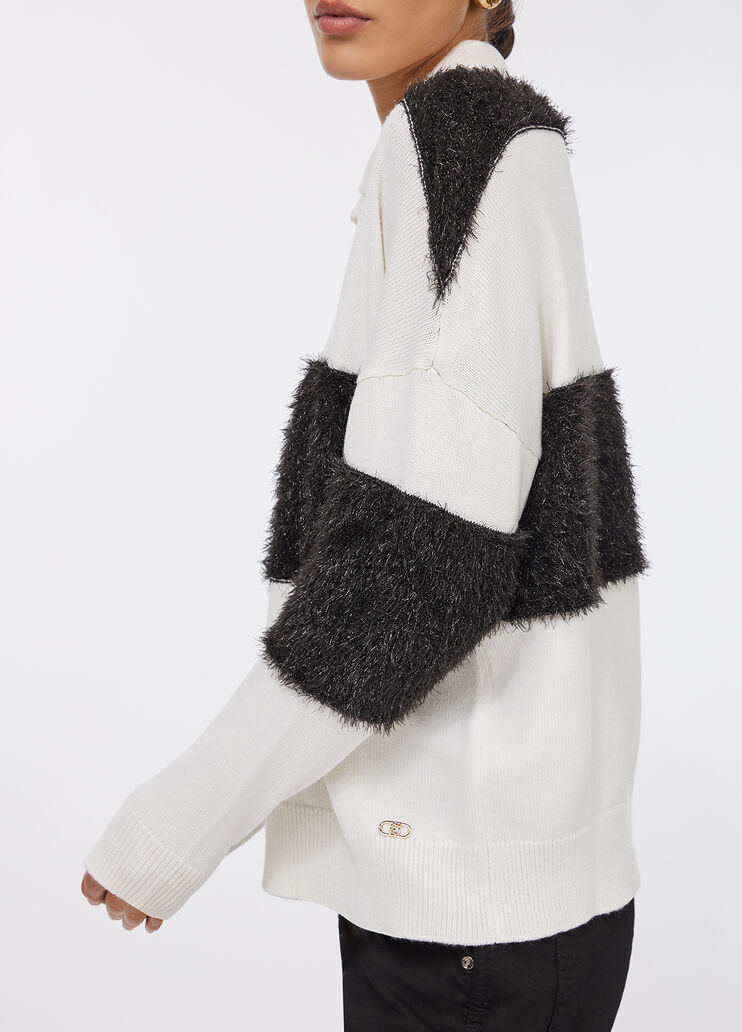 Polo en laine à rayures blanc Liu Jo - large image number 3