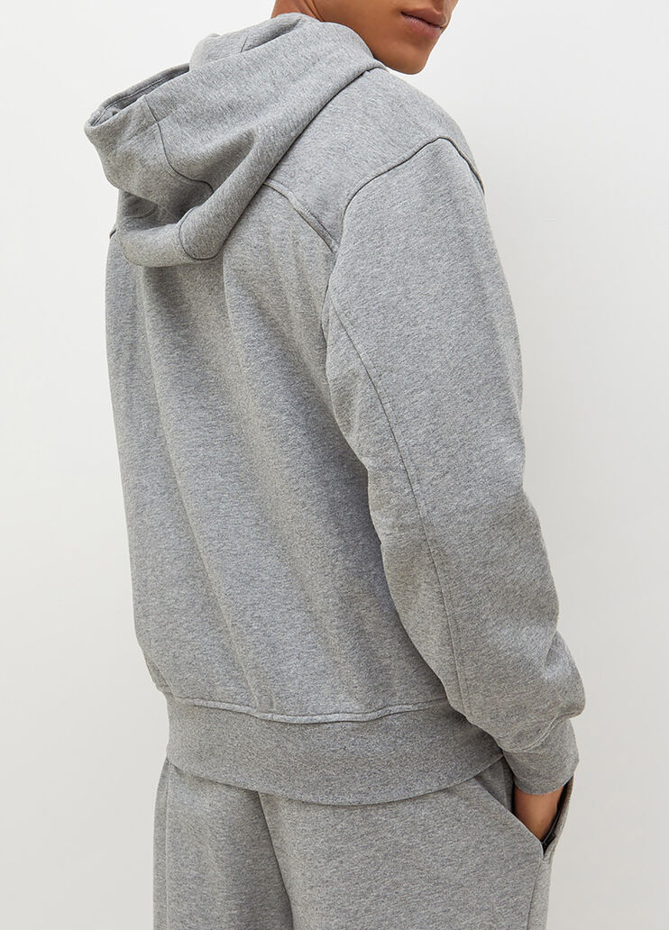 Sudadera con cremallera y capucha gris jaspeado Liu Jo - large image number 1 Sudadera con cremallera y capucha gris jaspeado Liu Jo - large image number 1